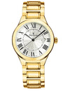 Relógio Jean Vernier Aço Dourado Feminino Calendário Movimento Suíço JV01160