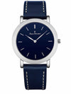 Relógio Jean Vernier Pulseira Couro Azul Movimento Suíço JV13653CA