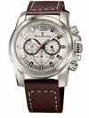 Relógio Jean Vernier Pulseira Couro Marrom Cronógrafo Masculino JV00189M