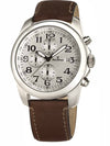 Relógio Jean Vernier Pulseira Couro Marrom Cronógrafo Casual JV00258B