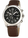 Relógio Jean Vernier Pulseira Couro Marrom Cronógrafo Masculino Casual JV00258P