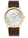 Relógio Jean Vernier Caixa Aço Dourado Pulseira Couro Social  JV00335M