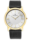 Relógio Jean Vernier Caixa Aço Dourado Pulseira Couro Preto Social  JV00335P