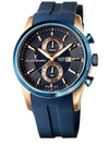 Relógio Masculino Jean Vernier Multifunção Rosé Silicone Azul JV06355